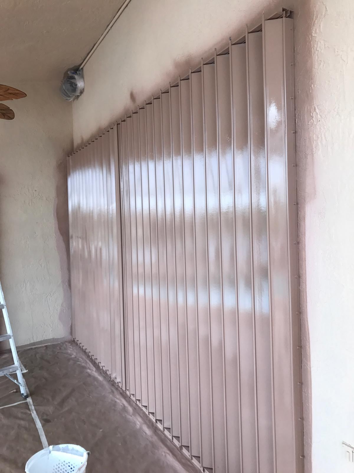 Hurricane shutters freshly painted